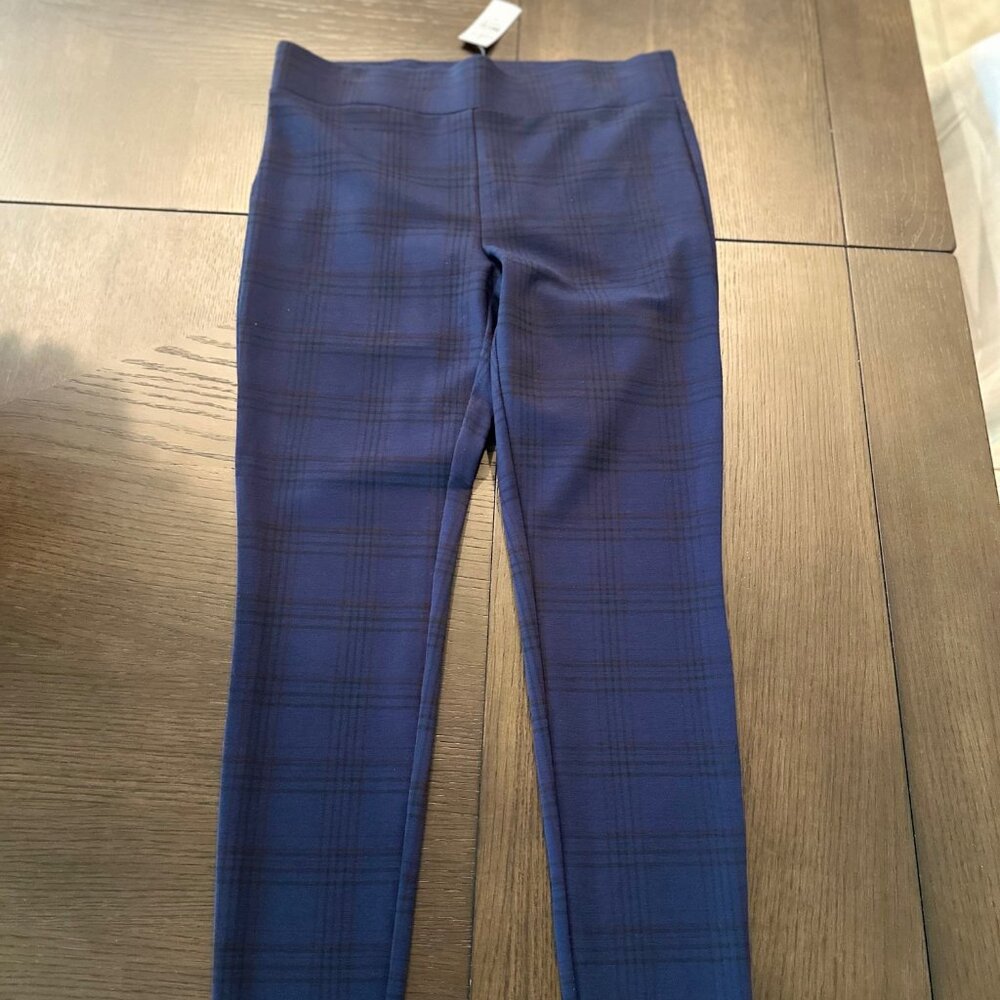 BRAND NEW Ann Taylor Pull-On Soft Knit Plaid Skinny Stretch Pants